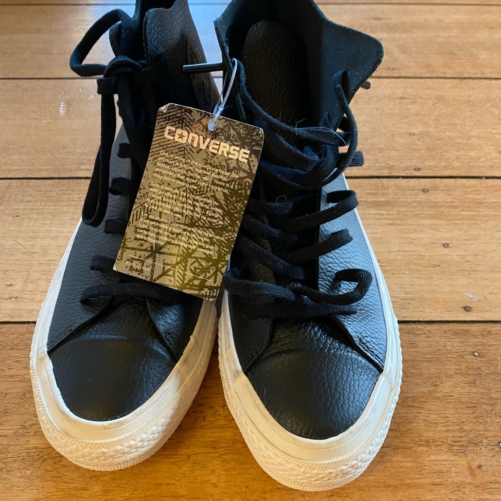 Converse Black Leather High-Tops